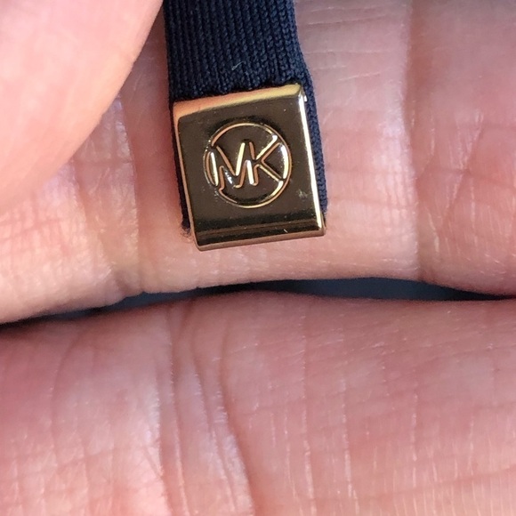 Michael Kors Gold Chain High Neck Flowy Tankini Top Blue Size Small - Picture 11 of 14